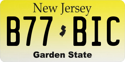 NJ license plate B77BIC