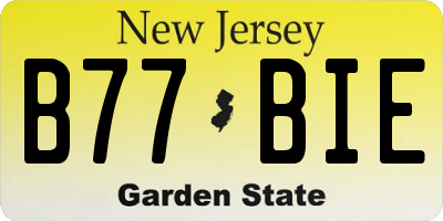 NJ license plate B77BIE