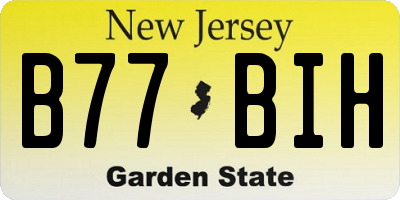 NJ license plate B77BIH