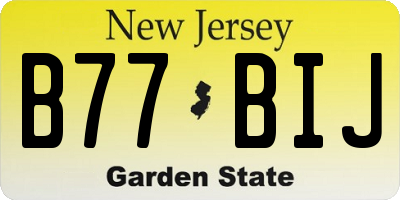 NJ license plate B77BIJ