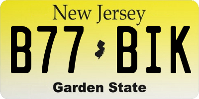 NJ license plate B77BIK