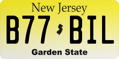 NJ license plate B77BIL