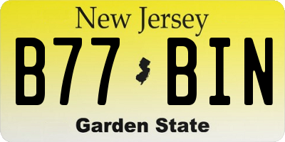 NJ license plate B77BIN