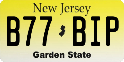 NJ license plate B77BIP