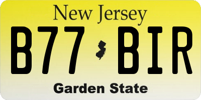 NJ license plate B77BIR