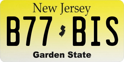 NJ license plate B77BIS