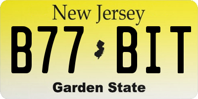 NJ license plate B77BIT