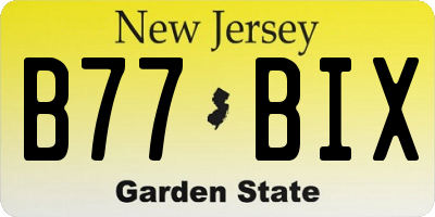 NJ license plate B77BIX