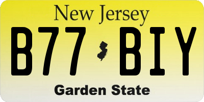 NJ license plate B77BIY