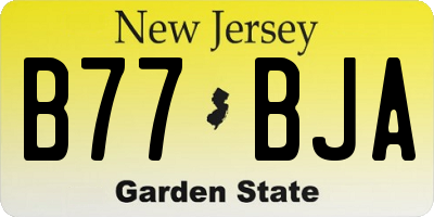 NJ license plate B77BJA