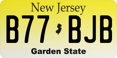 NJ license plate B77BJB