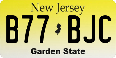 NJ license plate B77BJC