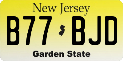NJ license plate B77BJD