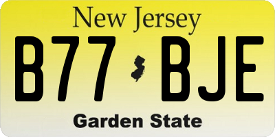 NJ license plate B77BJE