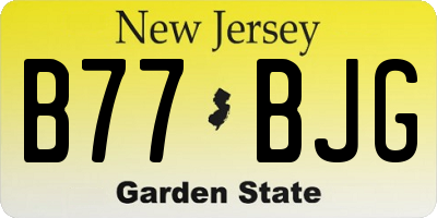 NJ license plate B77BJG