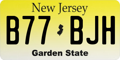 NJ license plate B77BJH