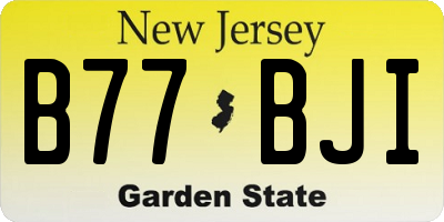 NJ license plate B77BJI