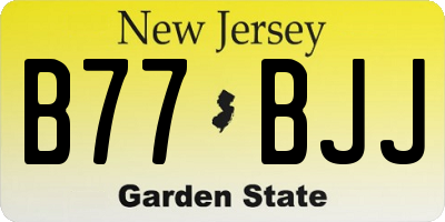 NJ license plate B77BJJ
