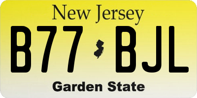 NJ license plate B77BJL