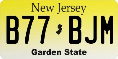 NJ license plate B77BJM