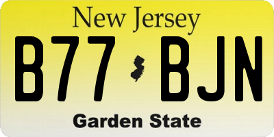 NJ license plate B77BJN