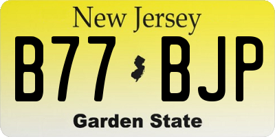 NJ license plate B77BJP