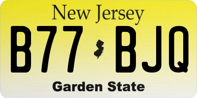 NJ license plate B77BJQ