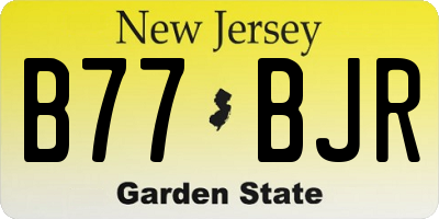NJ license plate B77BJR
