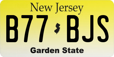 NJ license plate B77BJS
