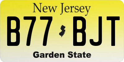 NJ license plate B77BJT