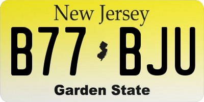 NJ license plate B77BJU