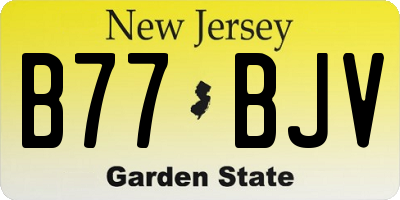 NJ license plate B77BJV