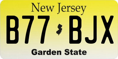 NJ license plate B77BJX