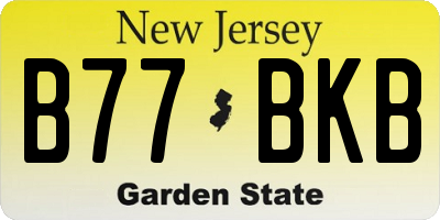 NJ license plate B77BKB
