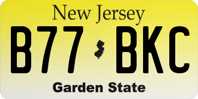 NJ license plate B77BKC