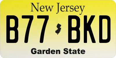 NJ license plate B77BKD