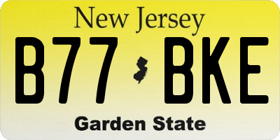 NJ license plate B77BKE