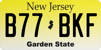 NJ license plate B77BKF