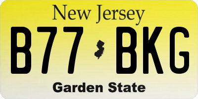 NJ license plate B77BKG