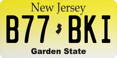 NJ license plate B77BKI