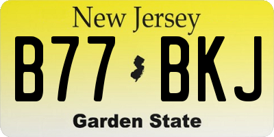 NJ license plate B77BKJ