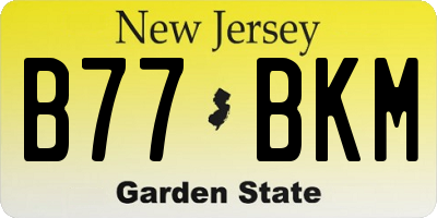 NJ license plate B77BKM