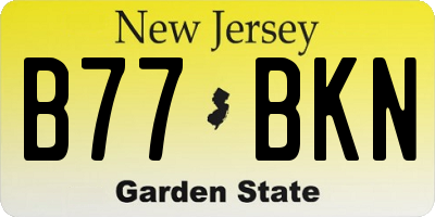 NJ license plate B77BKN