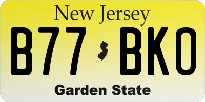 NJ license plate B77BKO