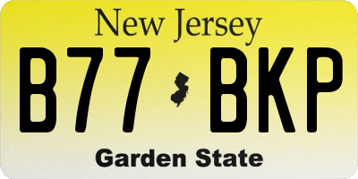 NJ license plate B77BKP