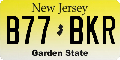 NJ license plate B77BKR