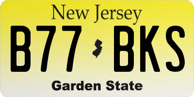 NJ license plate B77BKS