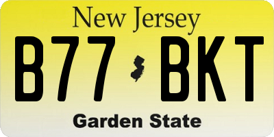 NJ license plate B77BKT