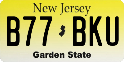 NJ license plate B77BKU