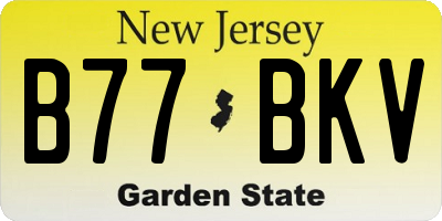 NJ license plate B77BKV
